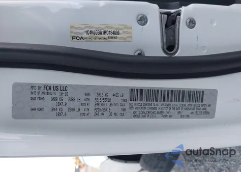 2017 Jeep Compass Sport Se Fwd from USA, damaged, VIN 1C4NJCBA1HD134899